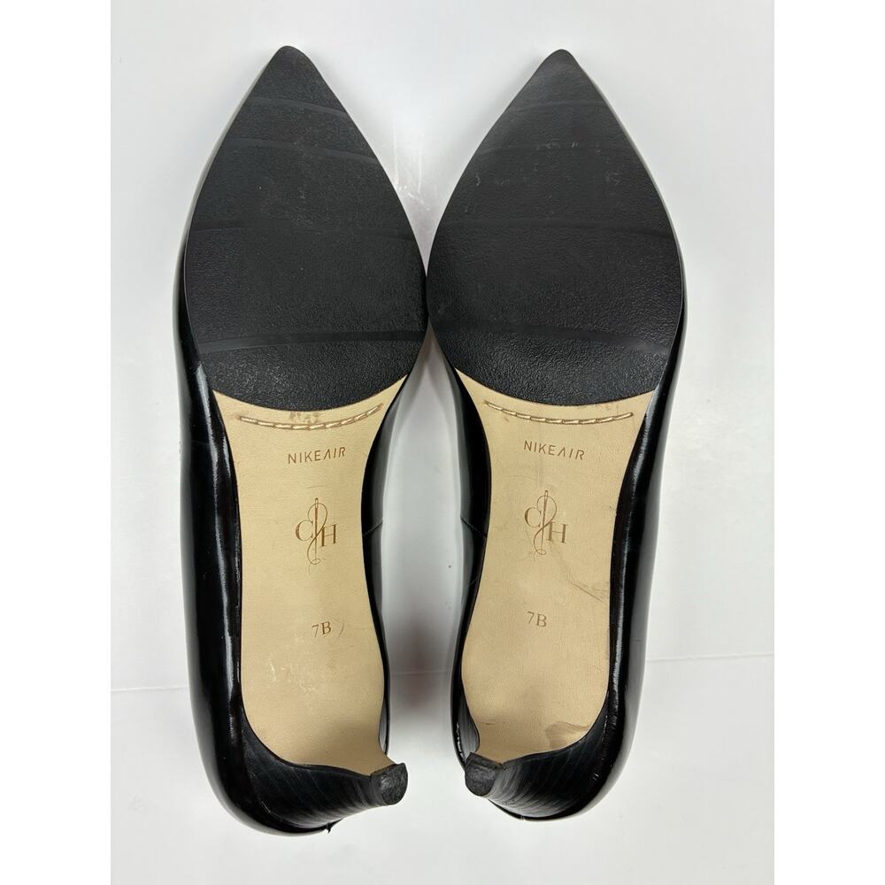 Cole Haan NikeAir Black Patent Leather Pointed Toe Kitten Heel 7B Quiet Luxury - Picture 7 of 9